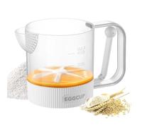 Vaso Batidor Huevos,Batidor Huevos Manual Prensa Semi-Automático Mezclador - Mezclador con Filtro Espuma,Para Cafetería, Cocina, Horneado, Cocinar, Restaurante, Hogar, Comedor Y Bebidas Café