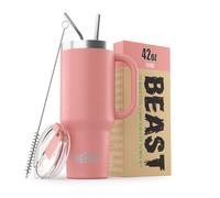 Vaso Beast de 118 ml (42 oz), de acero inoxidable, con aislamiento al vac o, para caf y hielo, termo de viaje de doble pared (rosa flor)