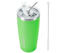 Vaso BJPKPK de 20 oz con tapa y pajita, vaso de acero inoxidable, taza para vac o