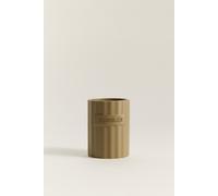 Vaso cepillo resina rayada 11 x Ø8 cm BEIGE M