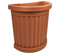 Vaso Cilíndrico Exterior Para Plantas Flores De Balcón Maceta Redonda + Plato