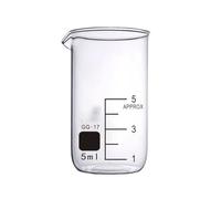 vaso con escala de medición, Vaso de precipitados vidrio laboratorio y capacidad taza medidora 5 ml a 50(5)