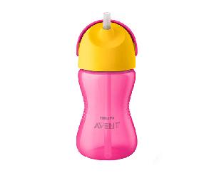 Vaso con pajita Avent +12 meses Rosa 300 ml