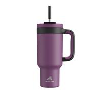 Vaso de 40 onzas con asa, popote y tapa para sorber 2 en 1, a prueba de fugas, apto para lavavajillas, taza de café de viaje de acero inoxidable aislada, mantiene el frío durante 34 horas, cabe en el