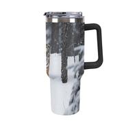 Vaso de 40 oz con asa y pajita - Taza de viaje de acero inoxidable con aislamiento Tiger, taza térmica de vacío de doble pared a prueba de fugas, compatible con portavasos de coche, botella de agua