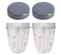 Vaso De 532 Ml (18 Oz) De Repuesto De Plástico Transparente For Licuadora Con Tapa, Compatible Con Nutribullet, Licuadora De Alta Velocidad De 600 W Y 900 W Pro 900, Sin Fugas, Ligera Y Portátil.