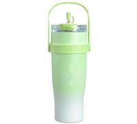 Vaso de acero inoxidable con aislamiento al vacío de 40 oz y asa, taza de viaje a prueba de fugas de gran capacidad de 1200 ml(Green)