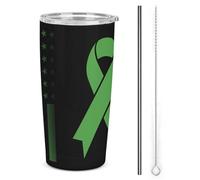 Vaso de acero inoxidable con aislamiento de 20 oz para la concienciación sobre la enfermedad celíaca, taza de viaje al vacío de doble pared con tapa de popote para hombres y mujeres, regalos de café