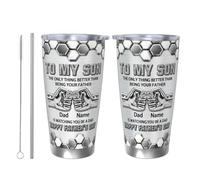 Vaso de acero inoxidable de 20 onzas con texto en inglés «To My Son» - Taza de viaje personalizada para el día del padre, The Only Thing Better Than Being Your Father Is Watching You Be A Dad, taza