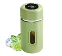 Vaso de agua de cristal de 280 ml, taza de té portátil con indicador de temperatura, diseño anticaída | Vaso aislado de doble pared, botella de viaje a prueba de fugas, adecuada para el restaurante