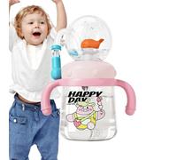 Vaso de agua portátil para niños, diseño de fuente de agua, 300 ml, taza para niños con pajitas y tapa, a prueba de fugas, colorida, para el hogar, viajes