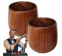 Vaso de Borbón de Madera Carbonizada - 2 Piezas Vintage, Fresco y Rústico Botella de Cóctel - Vaso de whisky Borbón Carbonizado | Adecuado para cumpleaños, bodas, viajes, casa, comidas, cocido