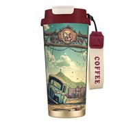 Vaso de café aislado personalizado único - Taza de viaje de acero inoxidable de 17 onzas, perfecta para bebidas calientes y frías, rojo desierto del fin del mundo