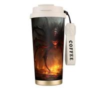 Vaso de café aislado personalizado único - Taza de viaje de acero inoxidable de 17 onzas, perfecta para bebidas calientes y frías, una gran araña blanca