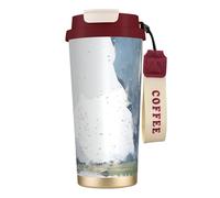 Vaso de café aislado personalizado único - Taza de viaje de acero inoxidable de 481.9 g, perfecta para bebidas calientes y frías, una piedra que cae del cielo, rojo