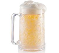 Vaso de cerveza de gel de plástico para congelador, taza de pared doble, 16 oz, transparente 1 paquete...