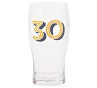 Vaso de cerveza para 30 cumpleaños, dorado y azul marino, 570 ml / 1 pinta