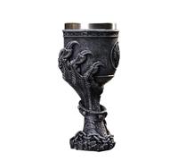 Vaso de cerveza retro | gótico dragón garra goblet medieval 3D garra dragón gótico cerveza whisky champán resina acero inoxidable santo grial Halloween decoración del hogar