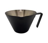 Vaso de chupito | 1 pieza CEE | Vasos de acero inoxidable de 7,2 x 9 x 7,6 cm | Vaso de precipitados resistente al calor de 100 ml con mango | Jarra de doble boquilla para hornear, cocinar, preparar