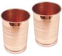 Vaso de cobre puro para agua potable, juego de 2 vasos de cobre para beneficios de salud Ayurveda (11.5 onzas aproximadamente)