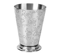 Vaso de cóctel de acero inoxidable de 400 ml, taza de cóctel con elegante diseño de hoja de árbol, accesorios de bar elegantes para fiestas en casa: whisky y mint julep, con borde