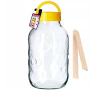 Vaso de conservas KADAX con pinzas, vaso de pepino con tapa de plástico, glob...