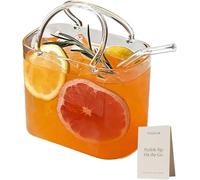 Vaso De Cristal Con Forma De Bolso, Bolso De Cristal Para Bebidas, JarróN Decorativo Tipo Pecera Con Pajita, Ideal Para Zumos, Té Y Flores.,1pcs