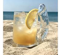 Vaso de cristal con forma novedosa con asa para whisky | Copas de vino únicas en forma de copa D, vidrio grueso, 11 x 12 x 7,5 cm para bar en casa