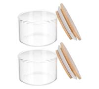 Vaso de Cristal para Uñas con Tapa, Mini 2 Piezas Transparente | Control de Evaporación y Mezcla de Líquidos, para Pinceles y Bolígrafos de Uñas, Uso Profesional