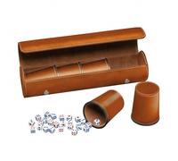 Vaso de dados Philos 5er Set Con Funda Marrón - 25 Dados