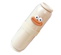 Vaso de enjuague bucal portátil, vaso de enjuague bucal divertido y portátil, estuche de cepillo de dientes ergonómico mejorado, vaso de enjuague bucal sellado para viajes de negocios, camping, Creamy