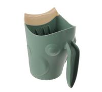 Vaso de Enjuague para Baño Infantil con Borde de Silicona y Asa | Pp Ligero, Diseño Plegable con Boquilla Inclinada, para Mayores de 2 Años, Color Verde