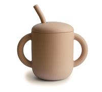 Vaso de entrenamiento y pajita mushie 100 % silicona para ni os peque os | A partir de 6 meses (natural)