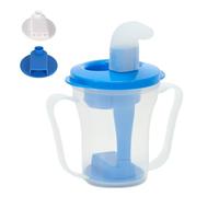 Vaso de flujo lento - Botella de agua antifugas para disfagia con paja larga y asas, ayuda a beber fácilmente sin derrames | Ajuste seguro para pacientes de edad avanzada, demencia,