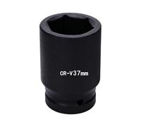 Vaso de impacto hexagonal de 1 pulgada, 37 mm, 6 puntas, métrico, acero CR-V fosfatado en negro para prevenir la corrosión, para herramientas manuales y de impacto de uso ligero a medio.