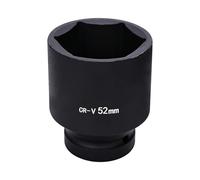 Vaso de impacto hexagonal de 1 pulgada, 52 mm, 6 puntas, métrico, acero CR-V fosfatado en negro para prevenir la corrosión, para herramientas manuales y de impacto de uso ligero a medio.