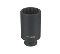 Vaso de impacto largo 32 mm de 12 caras para carraca o pistola de impacto 1/2",Fabricado en acero cromo-molibdeno (Cr-Mo) Longitud 80 mm