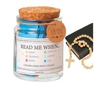 Vaso de la Biblia devocional - Recipiente de esperanza con mensajes coloridos, notas inspiradoras, accesorio espiritual | Regalo especial para Pascua y bautizos, útil para hombres, adolescentes