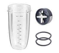 Vaso de licuadora de 32 onzas y piezas de repuesto de cuchilla y cuchilla extractora y 2 juntas de goma compatibles con NutriBullet Blender Cup de alta velocidad Nutribullet Blade Blender/sistema
