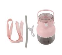 Vaso de licuadora portátil, miniexprimidor eléctrico inalámbrico recargable por USB con pajita, 500 ml, gran capacidad para batidos, batidos y bebidas saludables, material ABS de (Rosa)