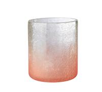 Vaso De Luz De Vela Vaso De Cera Portavelas De Cristal Triturado Rosa Degradado