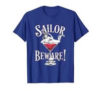 Vaso de Martini Sailor Beware Pin Up Girl, Vintage, Retro Camiseta, Hombre, Azul Real, 3XL