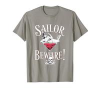 Vaso de Martini Sailor Beware Pin Up Girl, Vintage, Retro Camiseta, Hombre, Pizarra, XXL