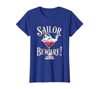 Vaso de Martini Sailor Beware Pin Up Girl, Vintage, Retro Camiseta, Mujer, Azul Real, 3XL