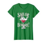 Vaso de Martini Sailor Beware Pin Up Girl, Vintage, Retro Camiseta, Mujer, Verde Kelly, XXL