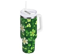Vaso de Pascua con aislamiento floral al vacío con popote resistente a fugas, botella de agua grande, reutilizable, aislante, regalo para hombre y mujer