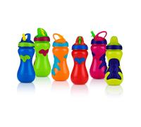Vaso de pl?stico con tapa Flip-It Gator Grip de Nuby, 15 onzas (los colores pueden variar)
