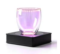 Vaso De Plasma De Bobina De Tesla, Taza Luminosa con Efecto De Rayo, Vaso De Cristal con Efecto De Rayo Eléctrico, Sensible Al Tacto, Luz Roja, con Base Excitadora, para Bebidas