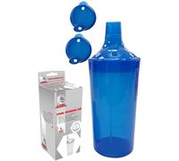 Vaso de plástico con 2 tapas para adultos con boquillas grandes y pequeñas, agujeros para pajita, ideal para líquidos y alimentos mezclados, fácil de sostener, resistente a derrames, perfecto para uso