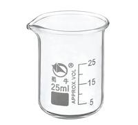 Vaso de precipitados de laboratorio con pico verte Vaso de vidrio borosilicato, varios tamaños, escala graduada por calor, pico, cocina laboratorio(25ml)